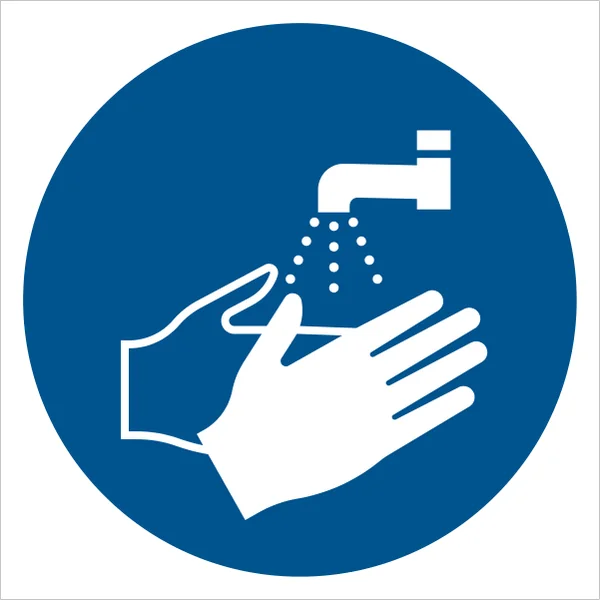 ISO 7010 M011 Wash your hands sign — Mandatory safety pictogram