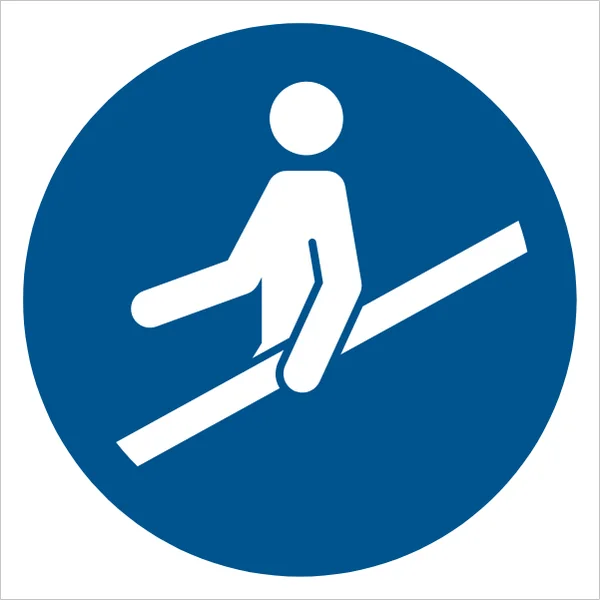 ISO 7010 M012 Use handrail sign — Mandatory safety pictogram