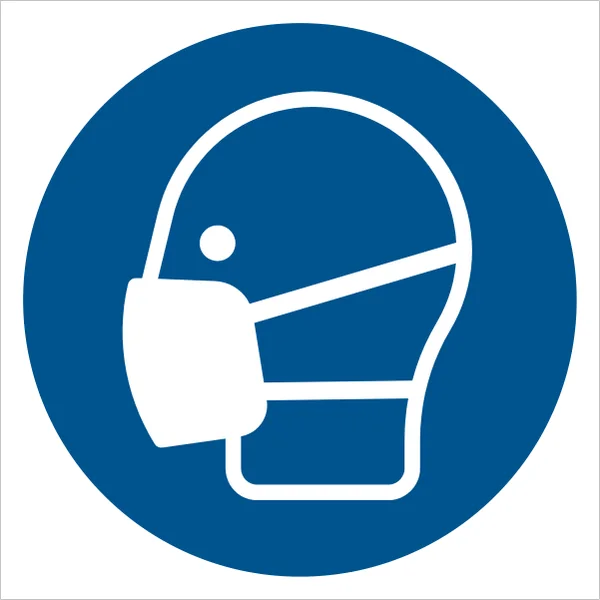 ISO 7010 M016 Wear a mask sign — Mandatory safety pictogram