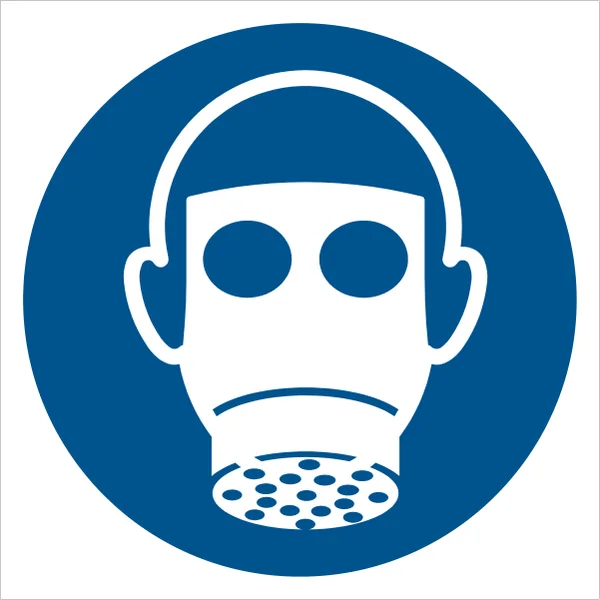 ISO 7010 M017 Wear respiratory protection sign — Mandatory safety pictogram