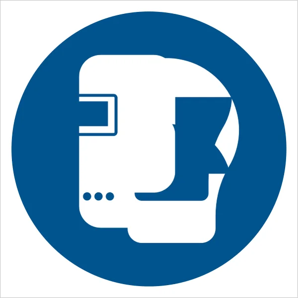 ISO 7010 M019 Wear a welding mask sign — Mandatory safety pictogram