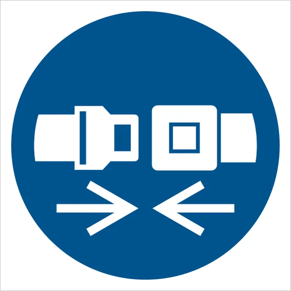 ISO 7010 M020 Wear safety belts sign — Mandatory safety pictogram
