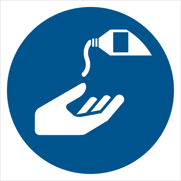 ISO 7010 M022 Use barrier cream sign — Mandatory safety pictogram
