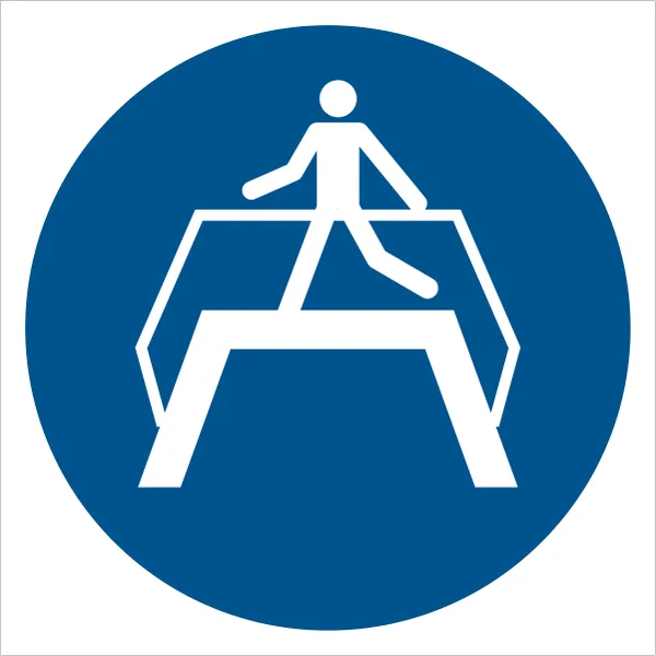 ISO 7010 M023 Use footbridge sign — Mandatory safety pictogram