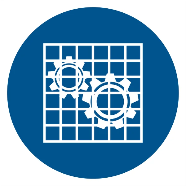 ISO 7010 M027 Check guard sign — Mandatory safety pictogram