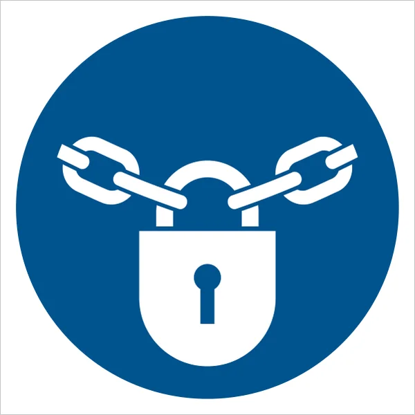 ISO 7010 M028 Keep locked sign — Mandatory safety pictogram