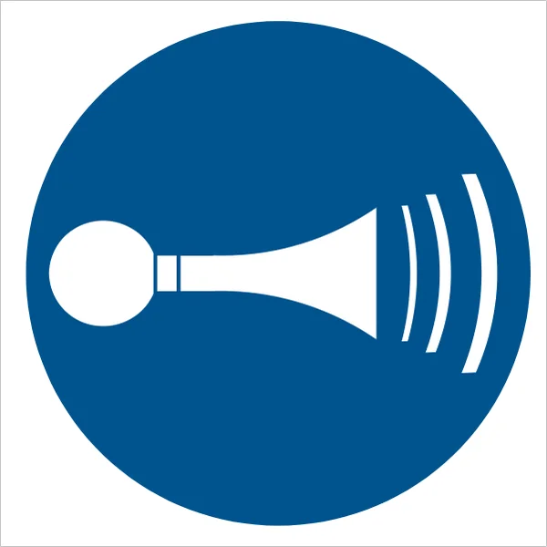 ISO 7010 M029 Sound horn sign — Mandatory safety pictogram
