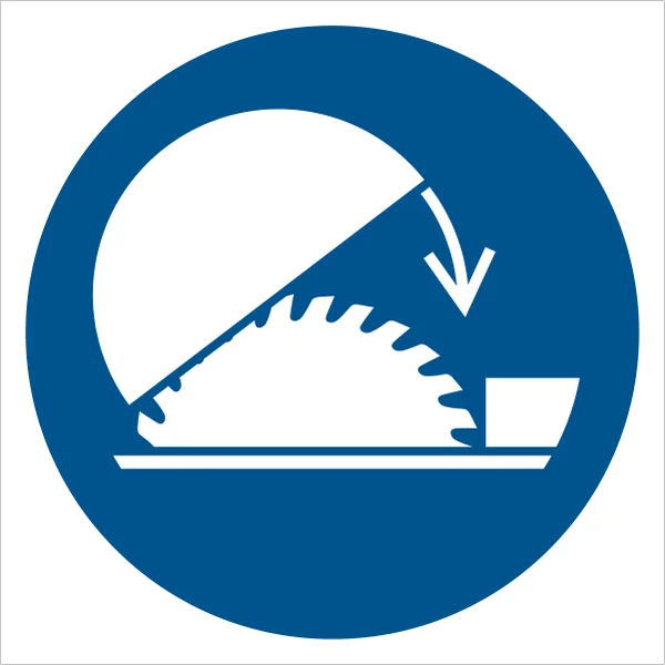 ISO 7010 M031 Use table saw adjustable guard sign — Mandatory safety pictogram