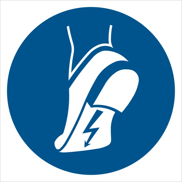 ISO 7010 M032 Wear anti-static footwear sign — Mandatory safety pictogram