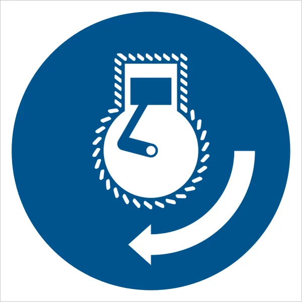 ISO 7010 M038 Start engine in launch sequence sign — Mandatory safety pictogram