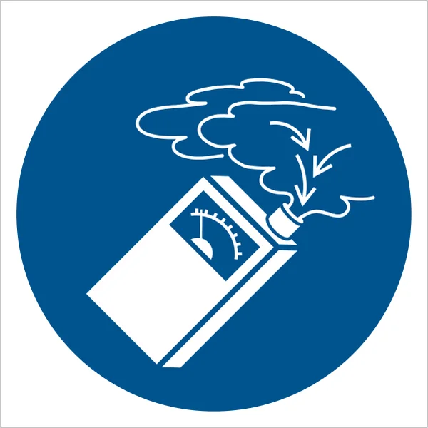 ISO 7010 M048 Use gas detector sign — Mandatory safety pictogram