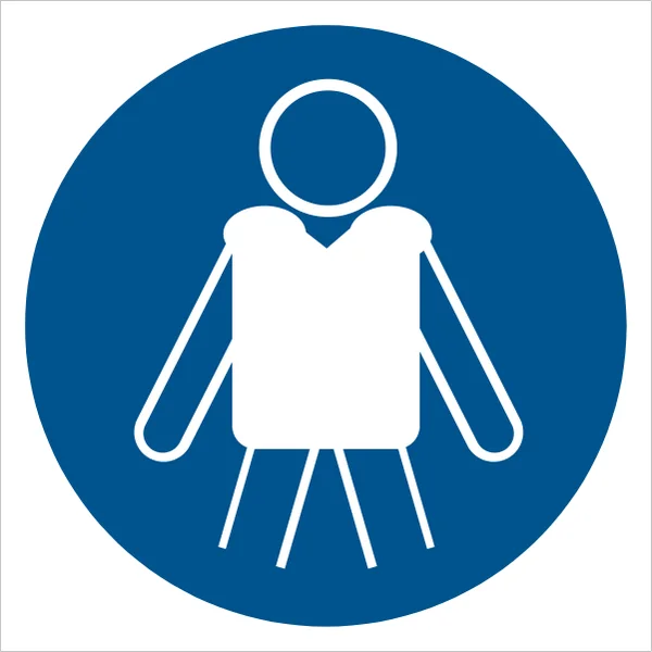 ISO 7010 M053 Wear personal flotation devices sign — Mandatory safety pictogram