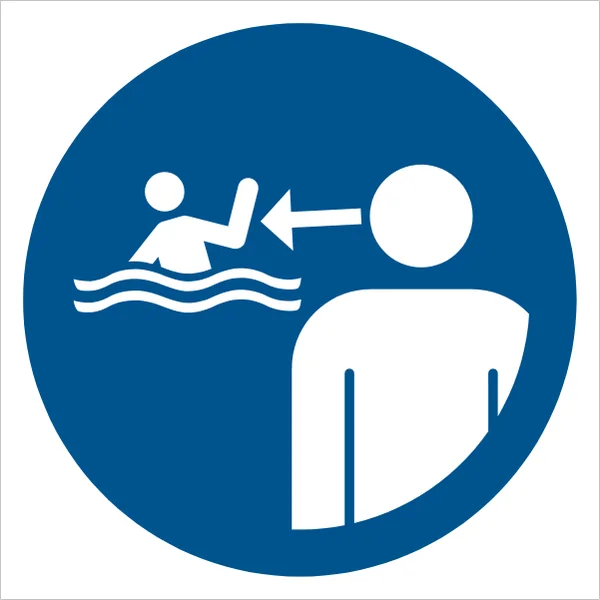 ISO 7010 M054 Keep children under supervision in the aquatic environment sign — Mandatory safety pictogram