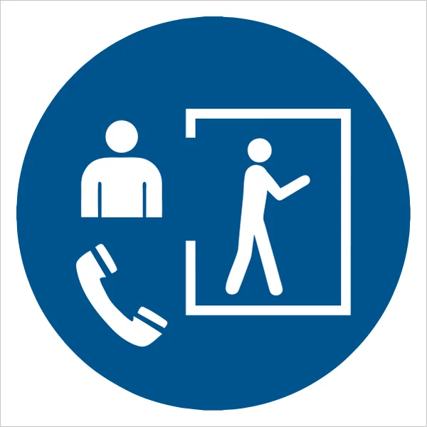 ISO 7010 M058 Entry only with supervisor outside sign — Mandatory safety pictogram