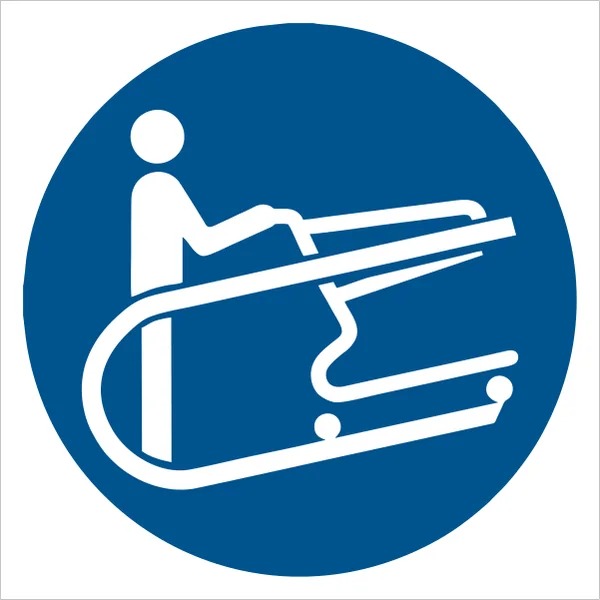 ISO 7010 M060 Hold the trolley handle sign — Mandatory safety pictogram