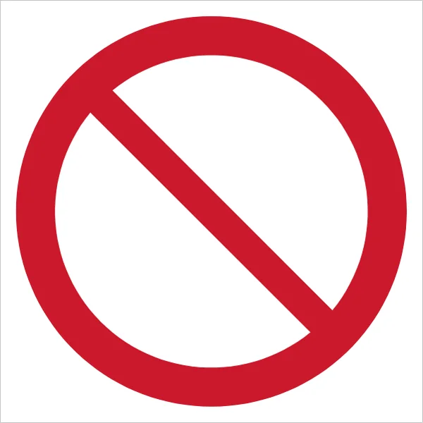 ISO 7010 P001 General prohibition sign sign — Prohibition safety pictogram