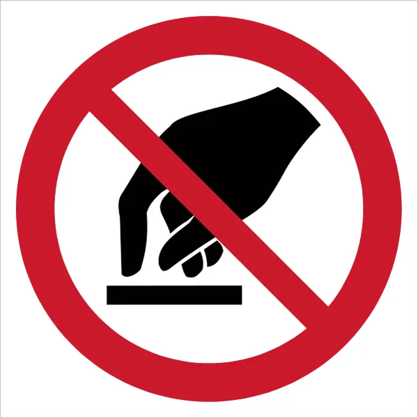 ISO 7010 P010 Do not touch sign — Prohibition safety pictogram