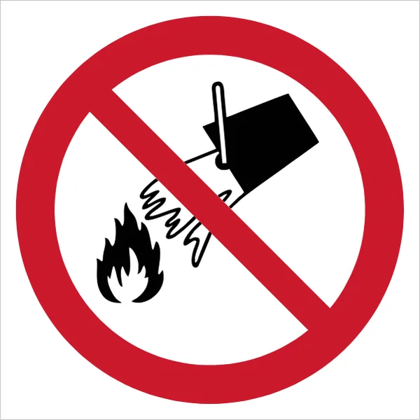 ISO 7010 P011 Do not extinguish with water sign — Prohibition safety pictogram