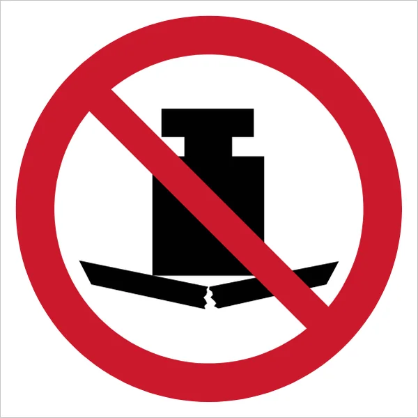 ISO 7010 P012 No heavy load sign — Prohibition safety pictogram