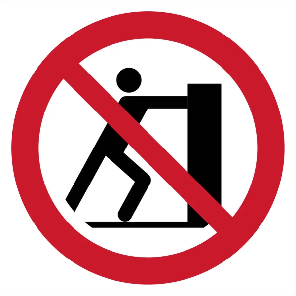 ISO 7010 P017 No pushing sign — Prohibition safety pictogram