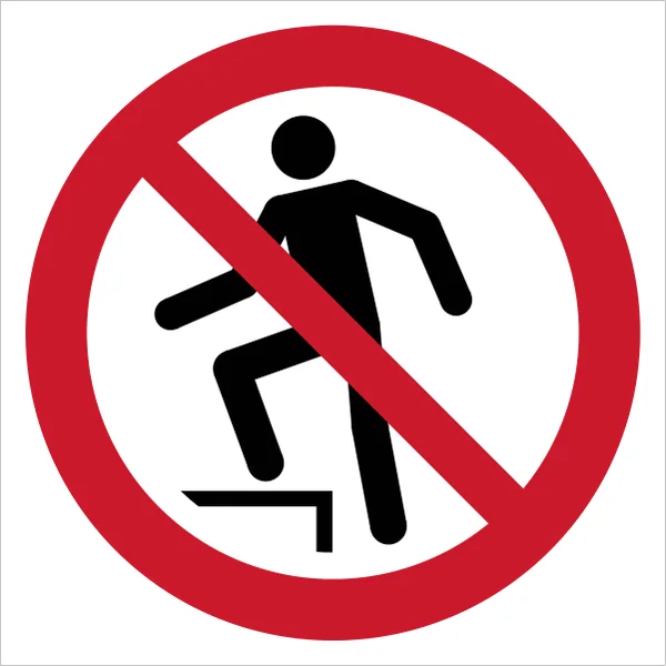ISO 7010 P019 No stepping on surface sign — Prohibition safety pictogram