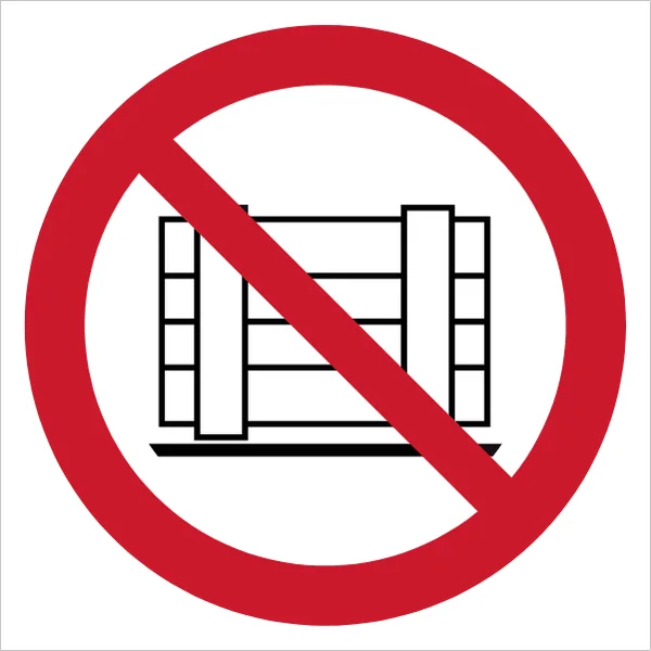 ISO 7010 P023 Do not obstruct sign — Prohibition safety pictogram