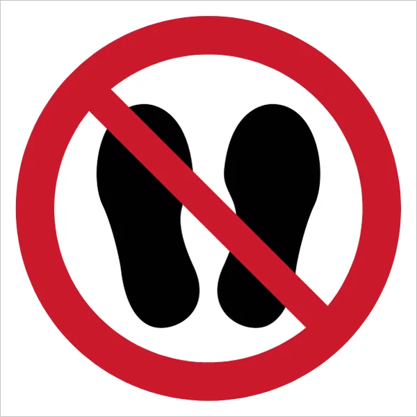 ISO 7010 P024 Do not walk or stand here sign — Prohibition safety pictogram