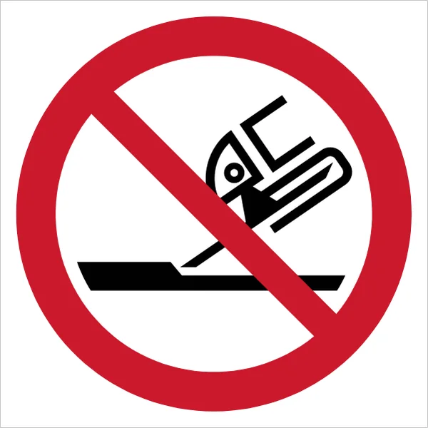 ISO 7010 P032 Do not use for face grinding sign — Prohibition safety pictogram