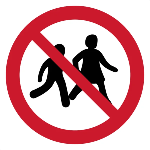 ISO 7010 P036 No children allowed sign — Prohibition safety pictogram