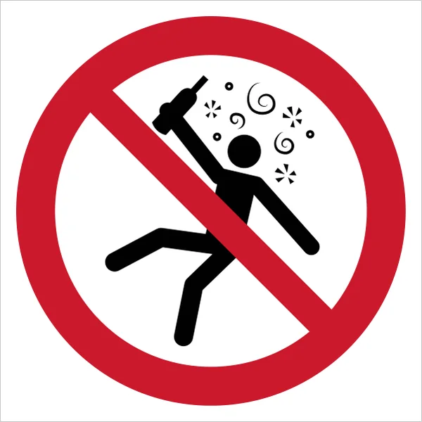 ISO 7010 P043 Not for people in the state of intoxication sign — Prohibition safety pictogram