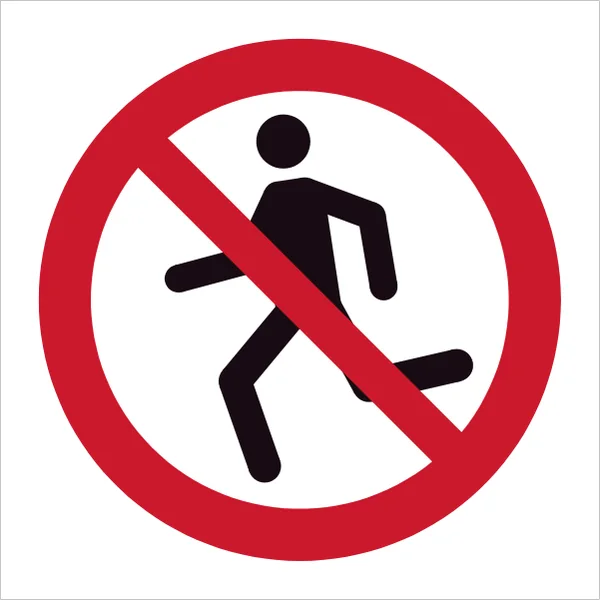 ISO 7010 P048 No running sign — Prohibition safety pictogram