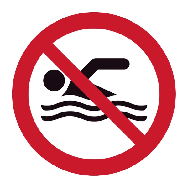 ISO 7010 P049 No swimming sign — Prohibition safety pictogram