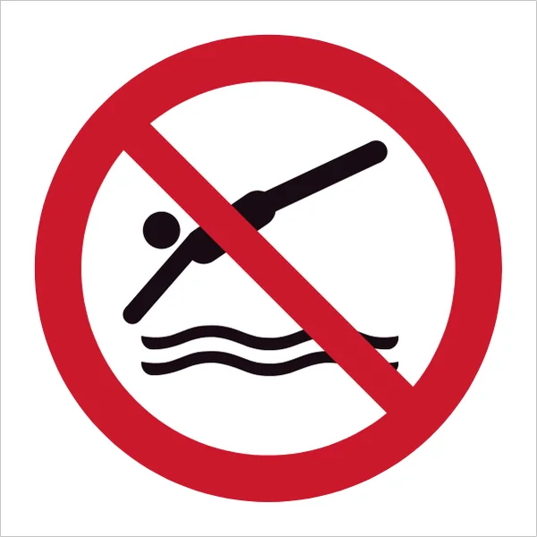 ISO 7010 P052 No diving sign — Prohibition safety pictogram