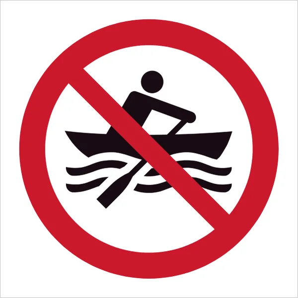 ISO 7010 P055 No manually powered craft sign — Prohibition safety pictogram