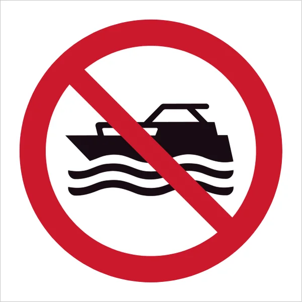 ISO 7010 P056 No mechanically powered craft sign — Prohibition safety pictogram
