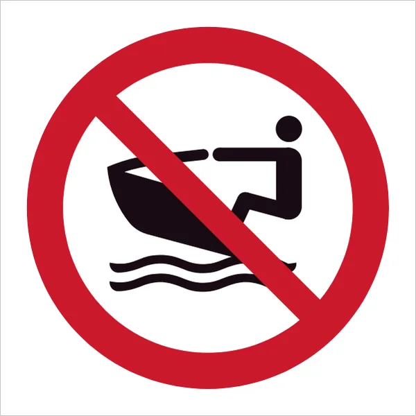 ISO 7010 P057 No personal water craft sign — Prohibition safety pictogram