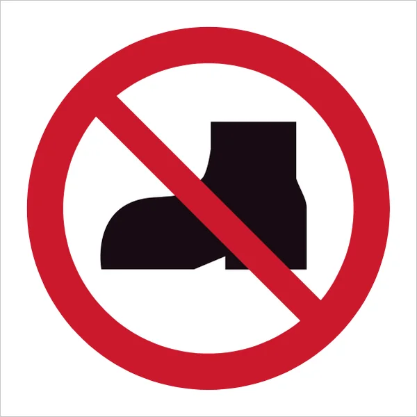 ISO 7010 P060 No outdoor footwear sign — Prohibition safety pictogram