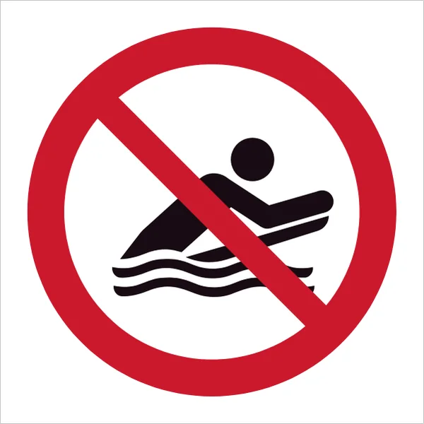 ISO 7010 P063 No body boarding sign — Prohibition safety pictogram