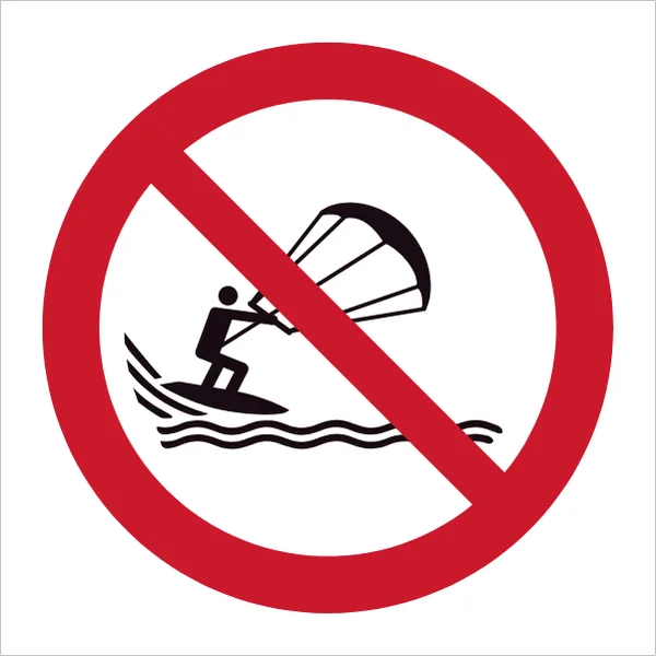 ISO 7010 P065 No kite surfing sign — Prohibition safety pictogram
