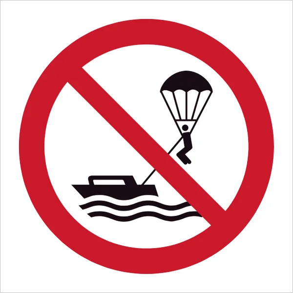ISO 7010 P066 No parasailing sign — Prohibition safety pictogram