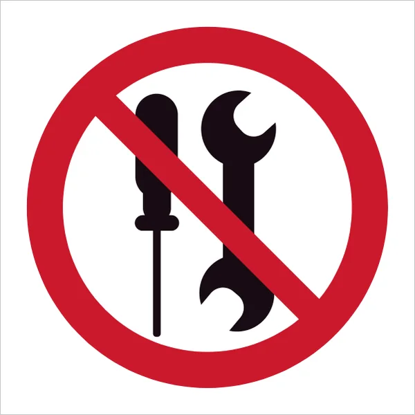 ISO 7010 P069 Not to be serviced by users sign — Prohibition safety pictogram