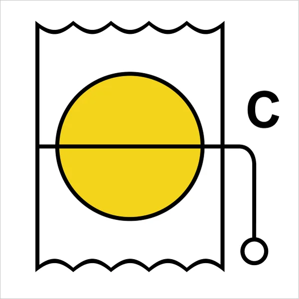 ISO 24409-2 SIS012 Fire damper (cargo space) sign — Fire Control Plan (ISO 17631) safety pictogram