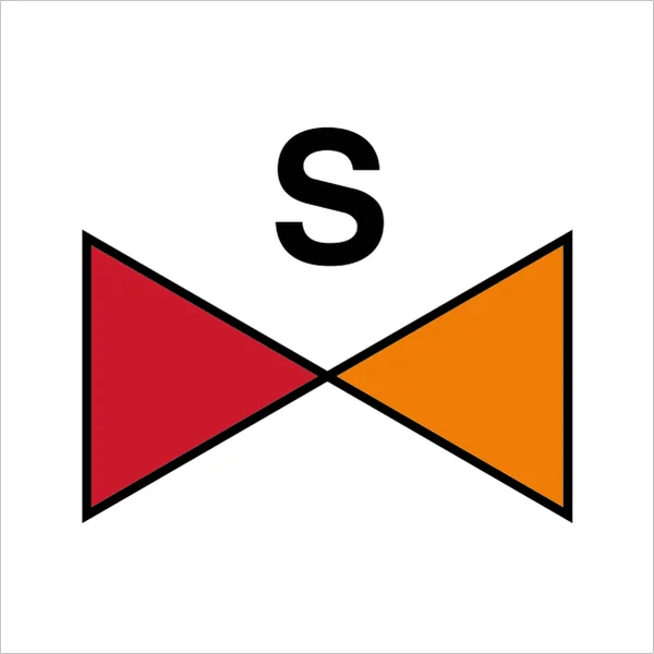 ISO 24409-2 SIS036 Sprinkler-section valve sign — Fire Control Plan (ISO 17631) safety pictogram