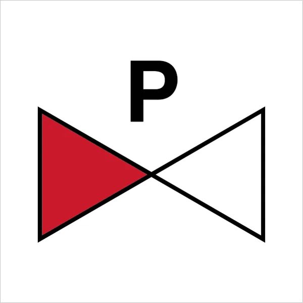 ISO 24409-2 SIS037 Powder-section valve sign — Fire Control Plan (ISO 17631) safety pictogram