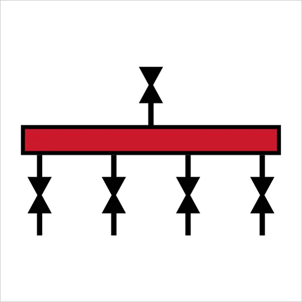 ISO 24409-2 SIS040 Water spray system valves sign — Fire Control Plan (ISO 17631) safety pictogram