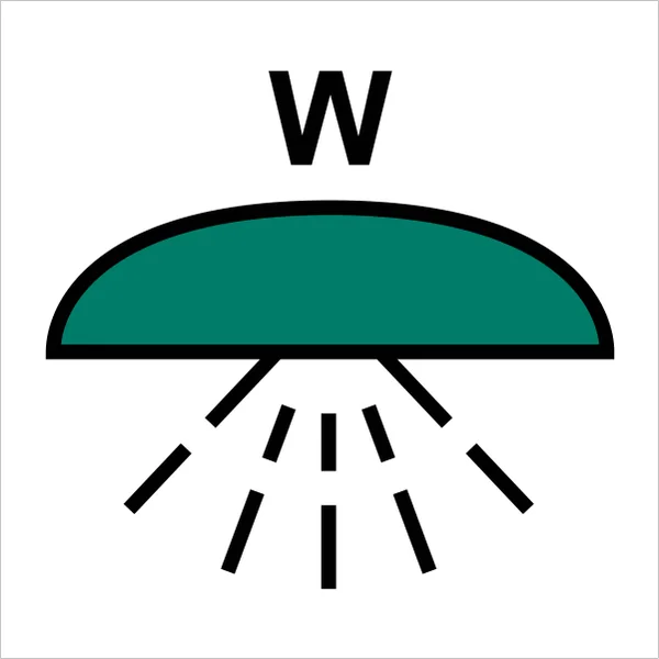 ISO 24409-2 SIS042 Space or group of spaces protected by a Water fire-extinguishing system sign — Fire Control Plan (ISO 17631) safety pictogram