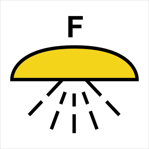 ISO 24409-2 SIS043 Space or group of spaces protected by a foam fire-extinguishing system sign — Fire Control Plan (ISO 17631) safety pictogram
