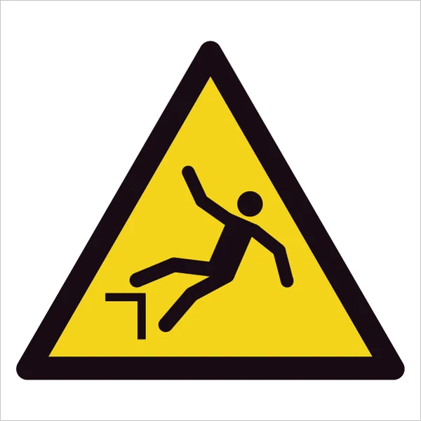 ISO 7010 W008 Drop (fall) sign — Warning / Hazard safety pictogram