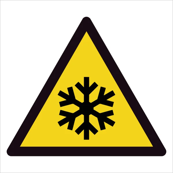 ISO 7010 W010 Low temperature/freezing conditions sign — Warning / Hazard safety pictogram