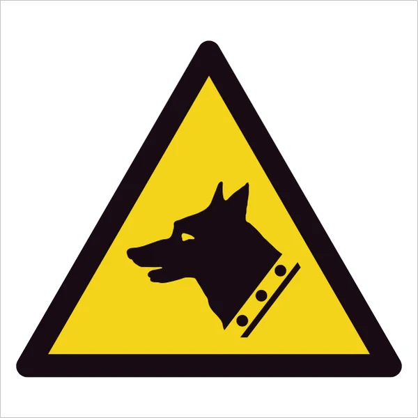 ISO 7010 W013 Guard dog sign — Warning / Hazard safety pictogram